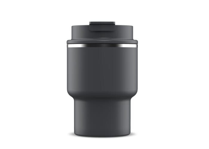 Mug promotionnel 280ml en acier recyclé T-mug Gris foncé